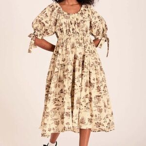 Floral Cream Midi Dress